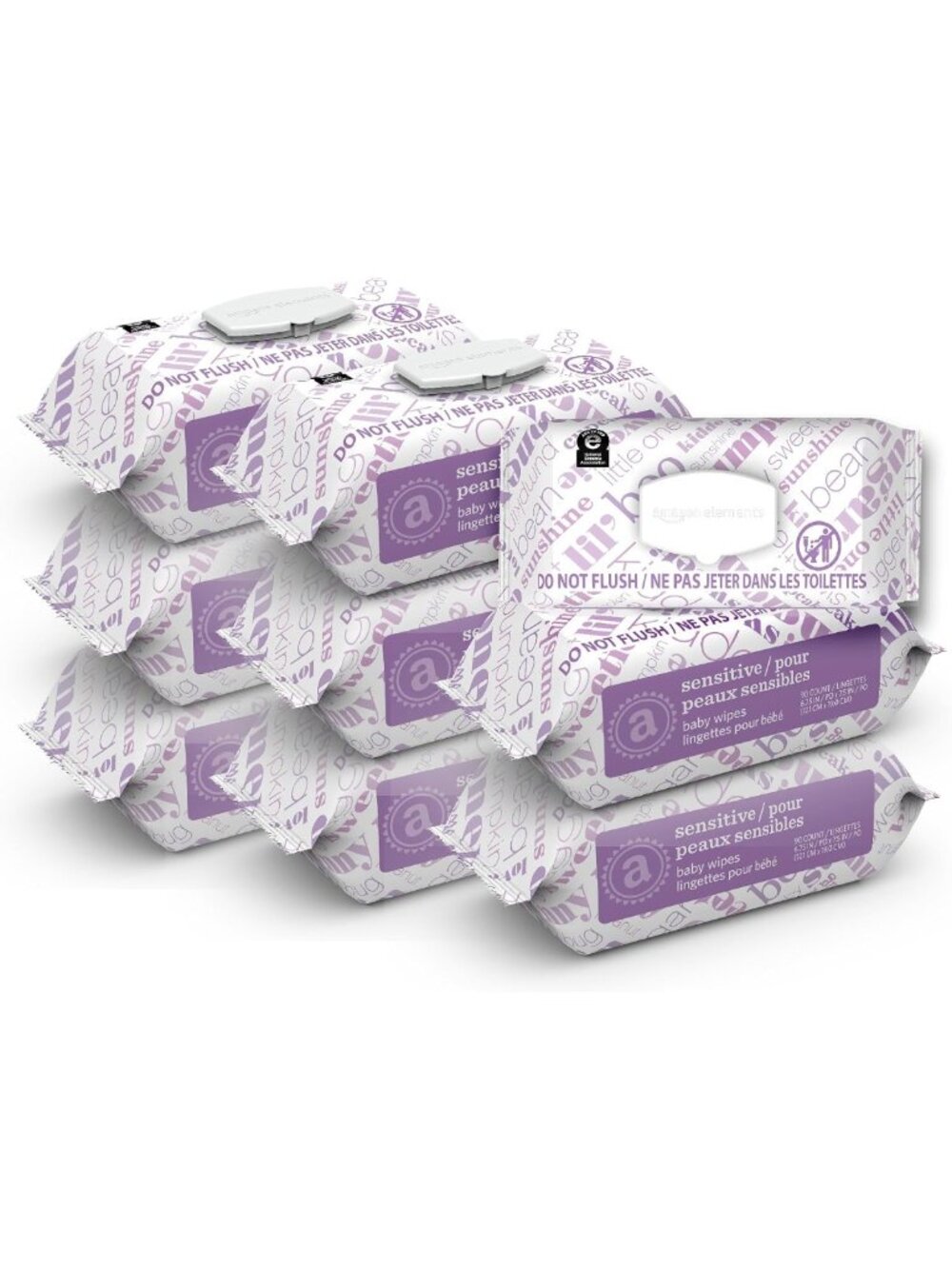 Gentle Unscented Baby Wipes, Sensitive Skin, 810 Count, Flip-Top Packs, 9 Pack
